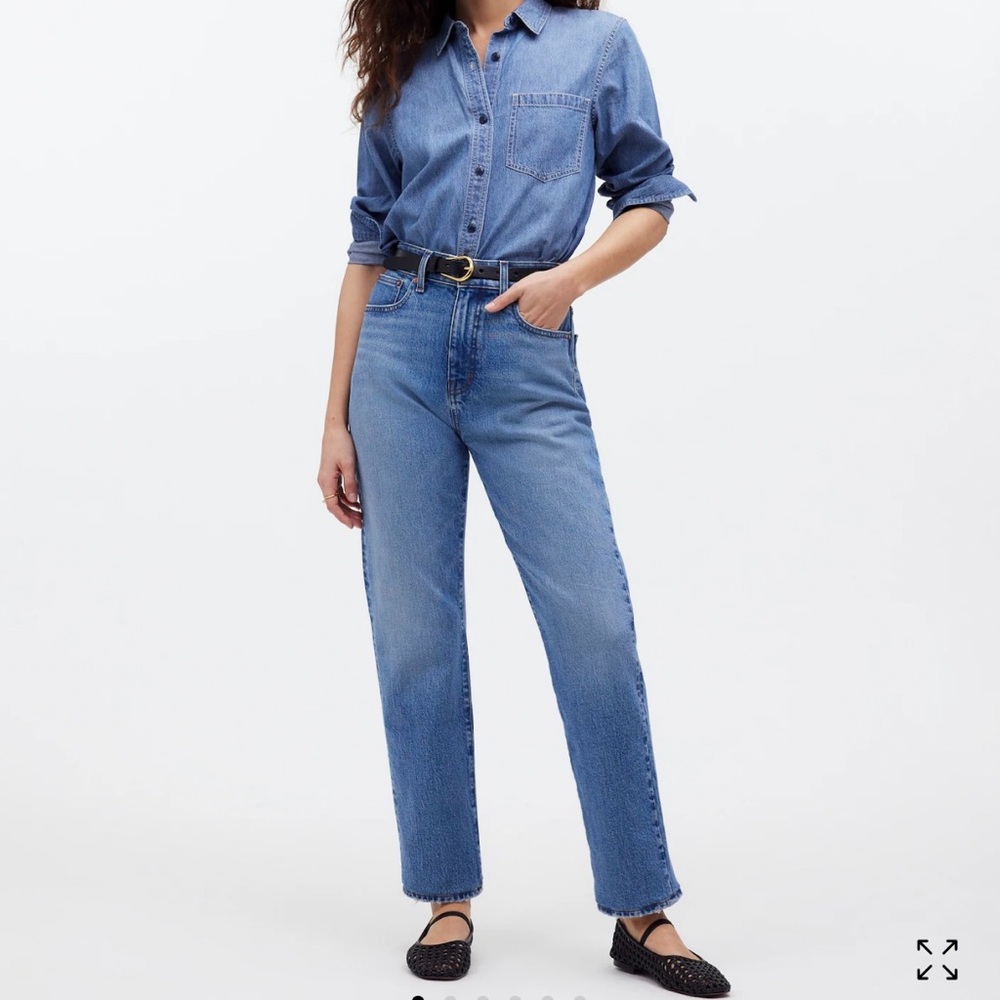 Madewell 90s Straight Crop Blue Jeans